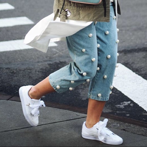 White leather PUMA Basket sneakers with bow laces - Picture 3 of 8